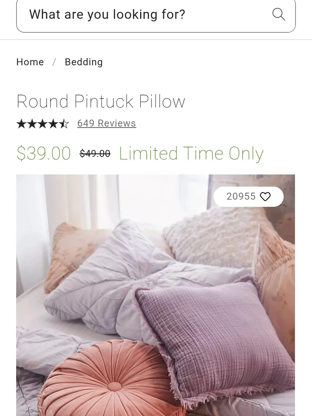 Urban Outfitters Round Velvet Pillow Trio in Mauve, Peach, and Light Gray